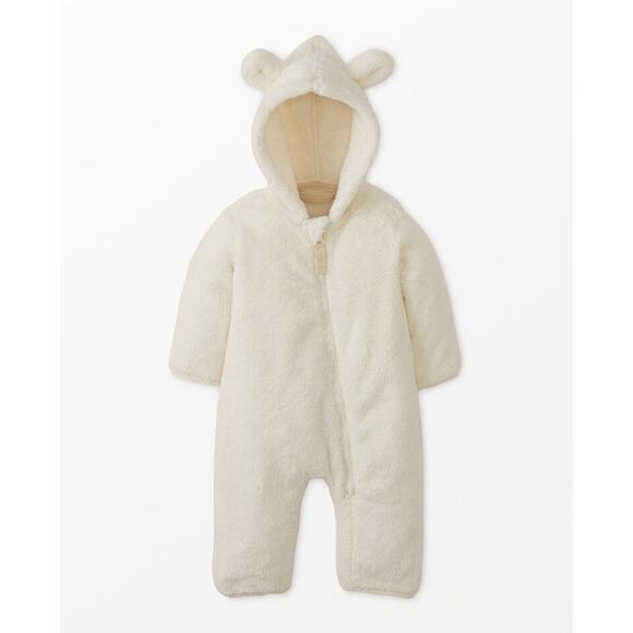 Hanna Andersson Baby Marshmallow Fleece Romper - Ecru 0-3 months - Picture 1 of 8